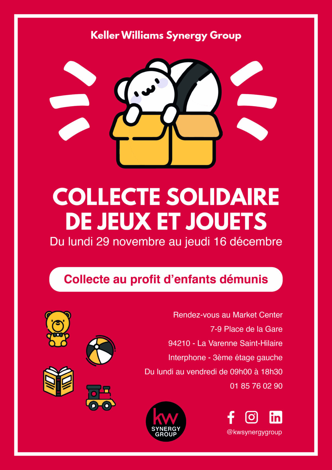 Collecte solidaire de jeux et jouets keller williams synergy group